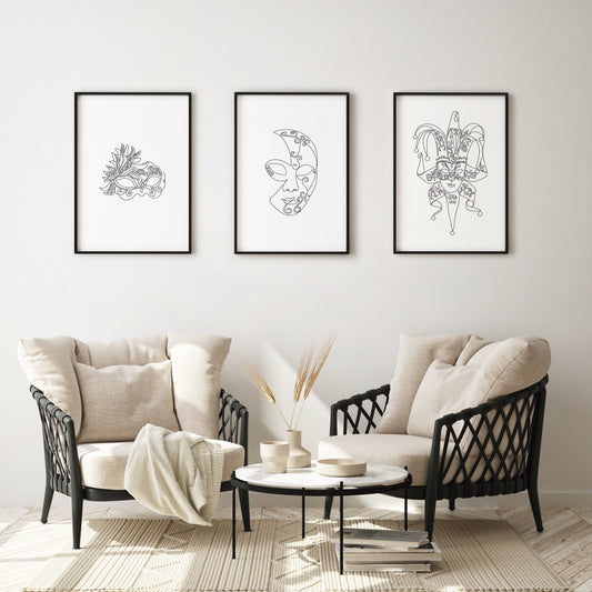 Harmonie en Noir et Blanc : Intégrer le Line Art dans votre Décoration